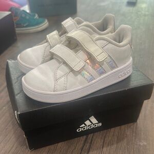 Adidas White Sneakers with Velcro Straps